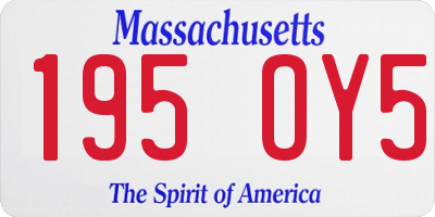 MA license plate 195OY5