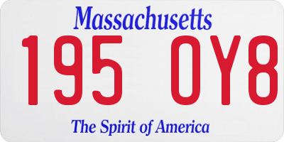 MA license plate 195OY8