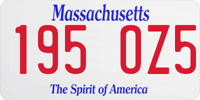 MA license plate 195OZ5