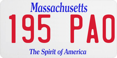 MA license plate 195PA0