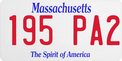 MA license plate 195PA2