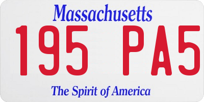 MA license plate 195PA5