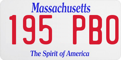 MA license plate 195PB0