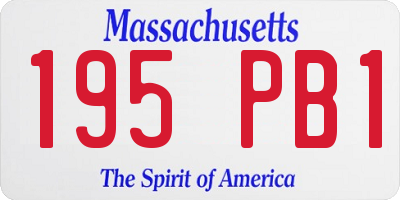 MA license plate 195PB1