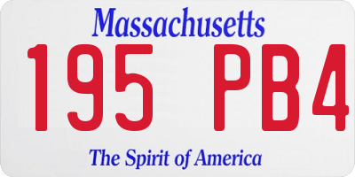 MA license plate 195PB4