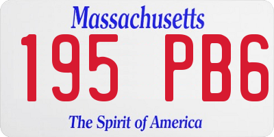 MA license plate 195PB6