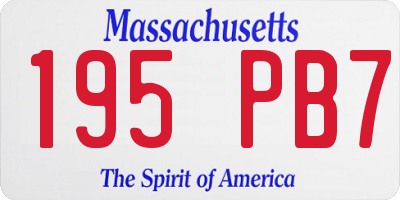 MA license plate 195PB7