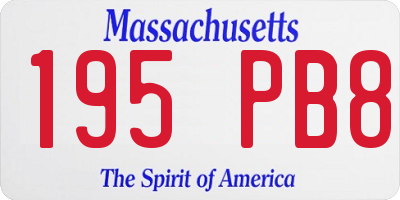 MA license plate 195PB8