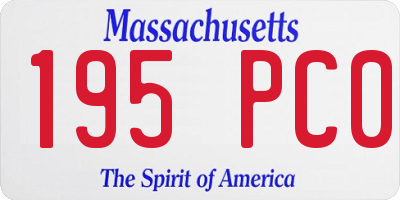 MA license plate 195PC0