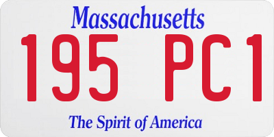 MA license plate 195PC1