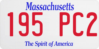 MA license plate 195PC2
