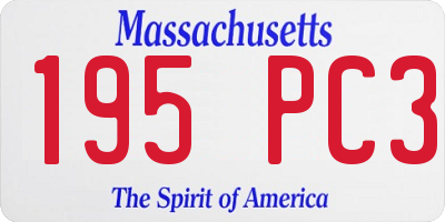 MA license plate 195PC3