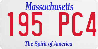 MA license plate 195PC4
