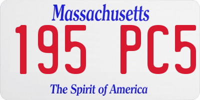 MA license plate 195PC5