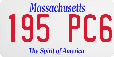 MA license plate 195PC6