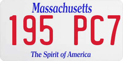 MA license plate 195PC7
