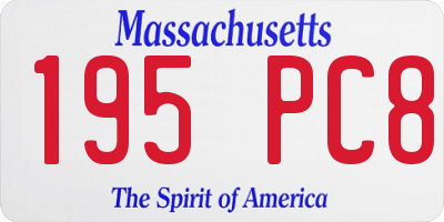 MA license plate 195PC8