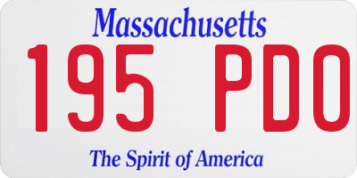 MA license plate 195PD0