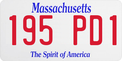 MA license plate 195PD1