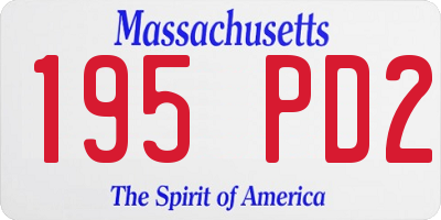 MA license plate 195PD2