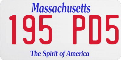 MA license plate 195PD5
