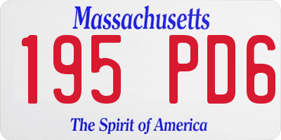 MA license plate 195PD6