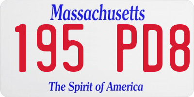 MA license plate 195PD8