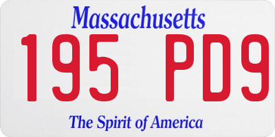MA license plate 195PD9