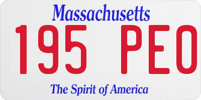 MA license plate 195PE0