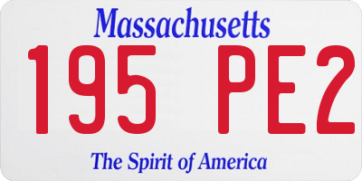 MA license plate 195PE2