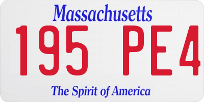 MA license plate 195PE4