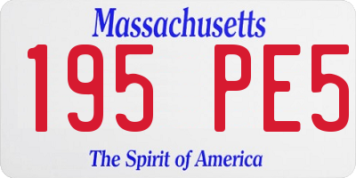 MA license plate 195PE5
