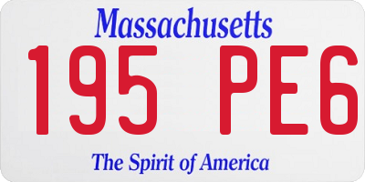 MA license plate 195PE6