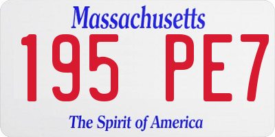 MA license plate 195PE7