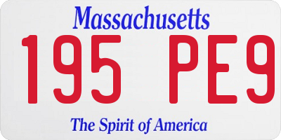 MA license plate 195PE9