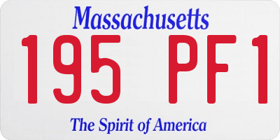 MA license plate 195PF1