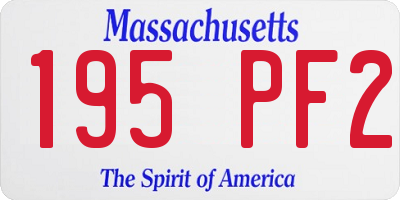 MA license plate 195PF2