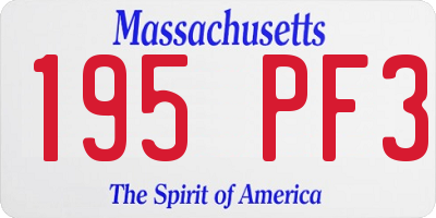 MA license plate 195PF3