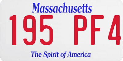 MA license plate 195PF4