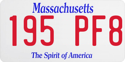 MA license plate 195PF8