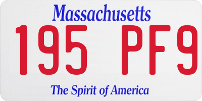 MA license plate 195PF9