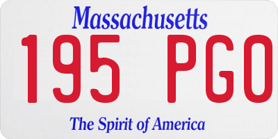 MA license plate 195PG0