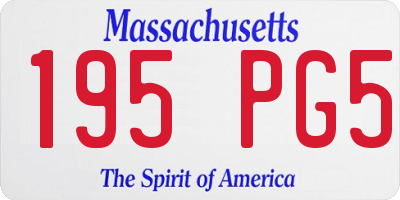 MA license plate 195PG5