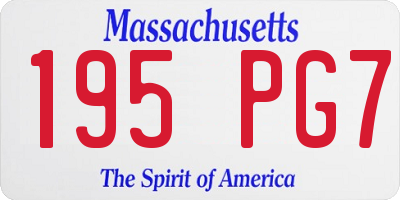 MA license plate 195PG7