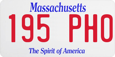 MA license plate 195PH0