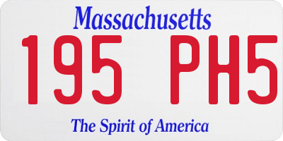 MA license plate 195PH5