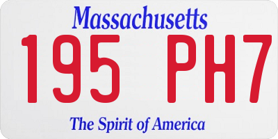 MA license plate 195PH7