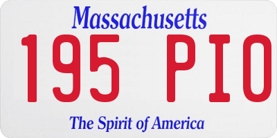 MA license plate 195PI0