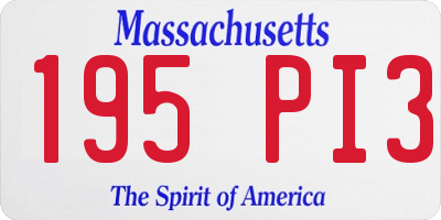 MA license plate 195PI3