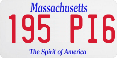 MA license plate 195PI6